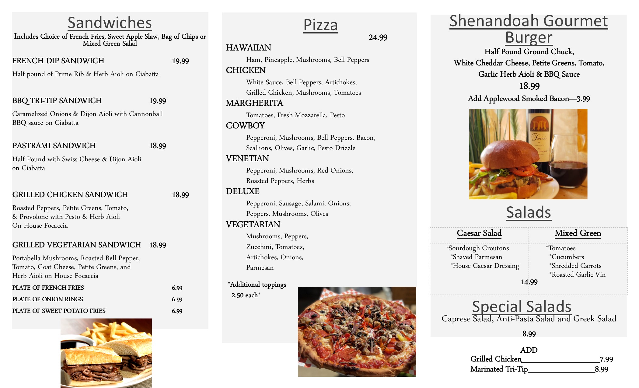 Bistro Menu